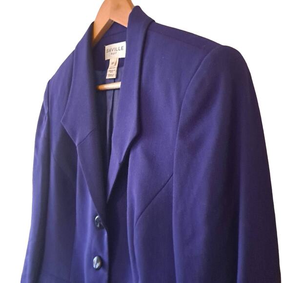 Saville Women's Purple 100% Wool 3 Button Blazer - 10 - Picture 3 of 5